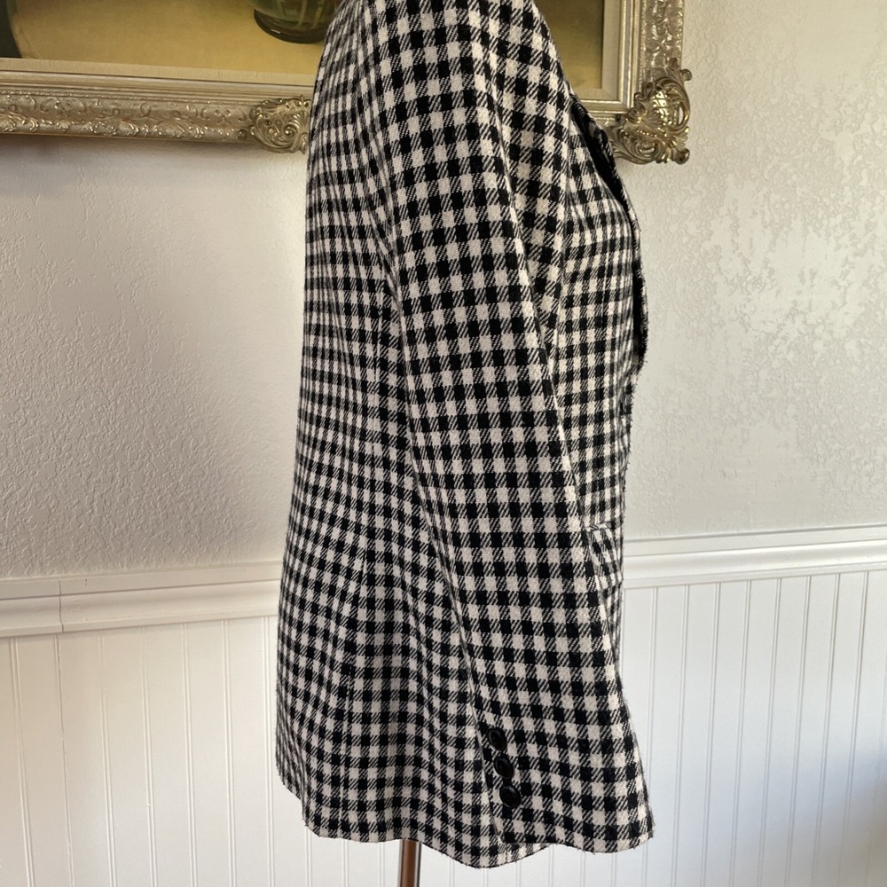 Vintage Y2K Sweet‎ Suit Houndstooth Blazer Long Sz 6 Preppy Oversized Workwear - Picture 5 of 10